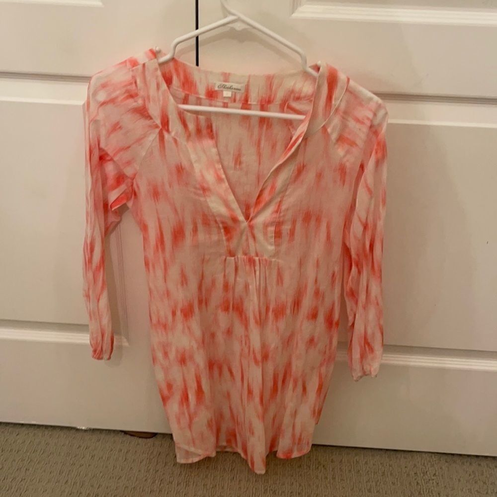 shoshanna tunic. pink and white Petite